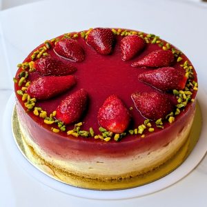 მარწყვის და ფსტის ჩიზქეიქი | Strawberry Pistachio Cheesecake
