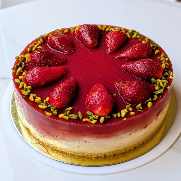 მარწყვის და ფსტის ჩიზქეიქი | Strawberry Pistachio Cheesecake